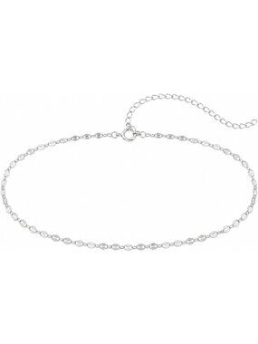 Minimalist Silver Chain Choker Necklace, 13-16 Inches, Simple Everyday Jewelry